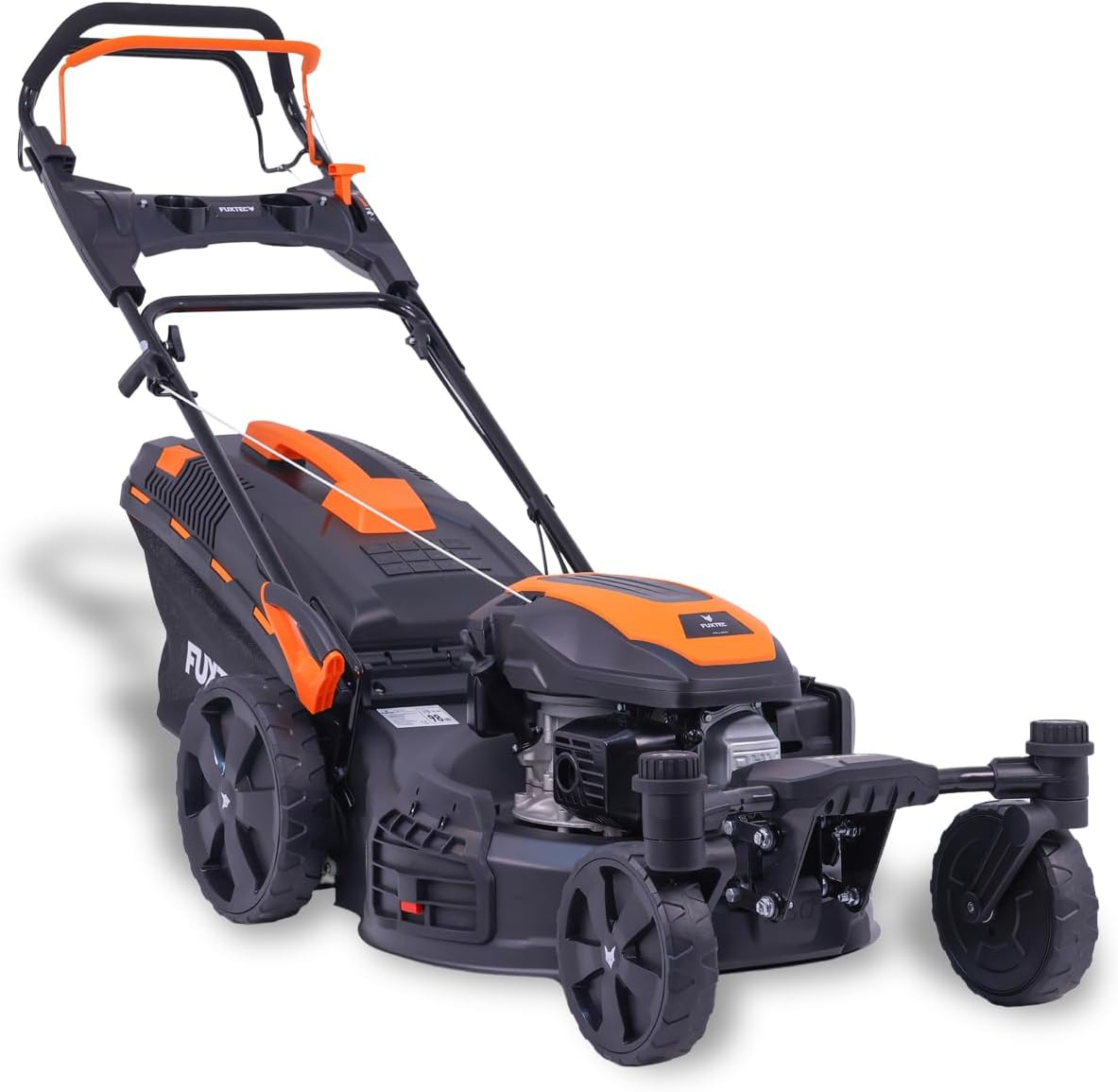 FUXTEC Tondeuse à gazon thermique 4 en 1 Avec Roues Avant Pivotantes FX-RM5170agile - 2,9kW | Largeur de coupe 51cm | 25mm-75mm Bac 60L, mulching éjection latérale