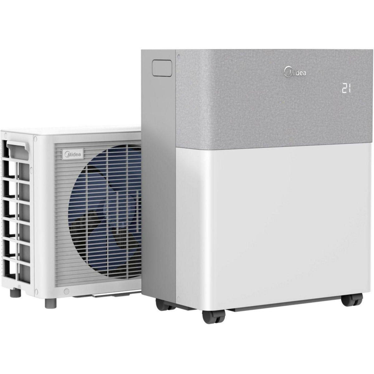 Clim réversible Midea Climatiseur split mobile(Gris/Blanc)