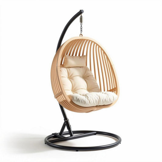Fauteuil suspendu en rotin naturel pour jardin et intérieur dimensions 100 x 80 x 120cm