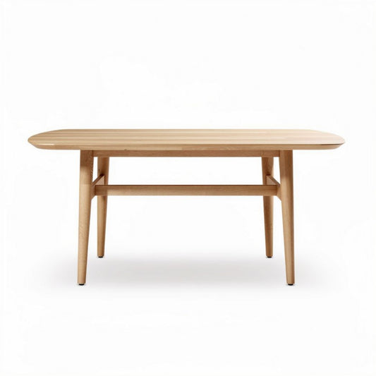 Table en bois clair 150 x 80 x 75cm pour salle à manger moderne