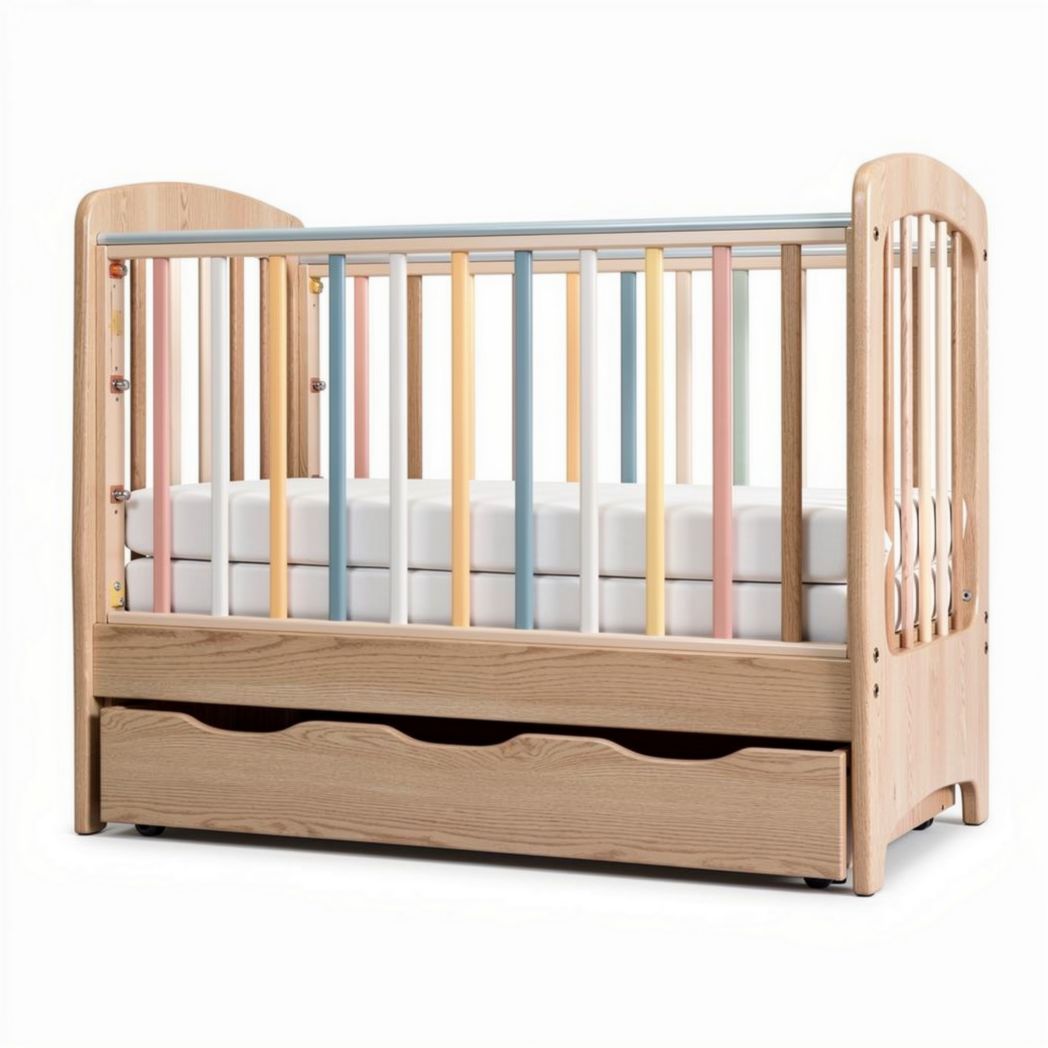 Lit bébé en bois avec tiroir de rangement dimensions 120 x 60 x 90cm