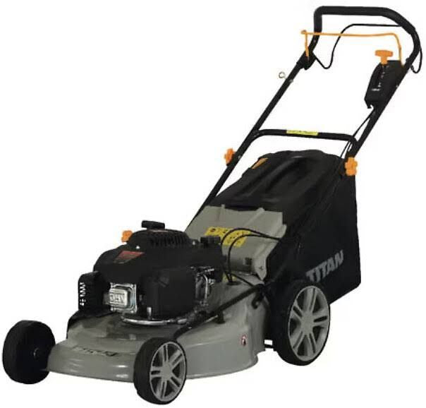 Tondeuse thermique tractée 196 cm³ largeur de coupe de 51 cm Titan ttlmp196sp51vs(Noir/Gris)