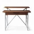 Bureau en bois marron avec tiroir et structure en métal 120 x 60 x 75 cm