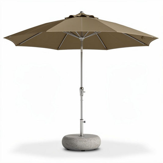 Parasol rectangulaire en aluminium de 200 x 200 x 250cm couleur beige avec socle en béton